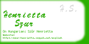 henrietta szur business card